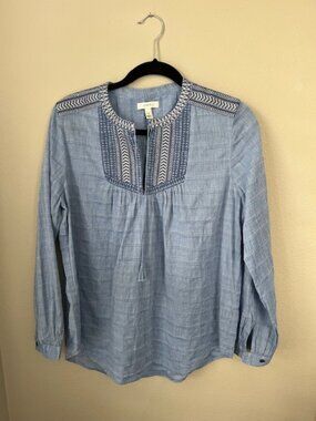 J.Crew Embroidered Denim Shirt - 10